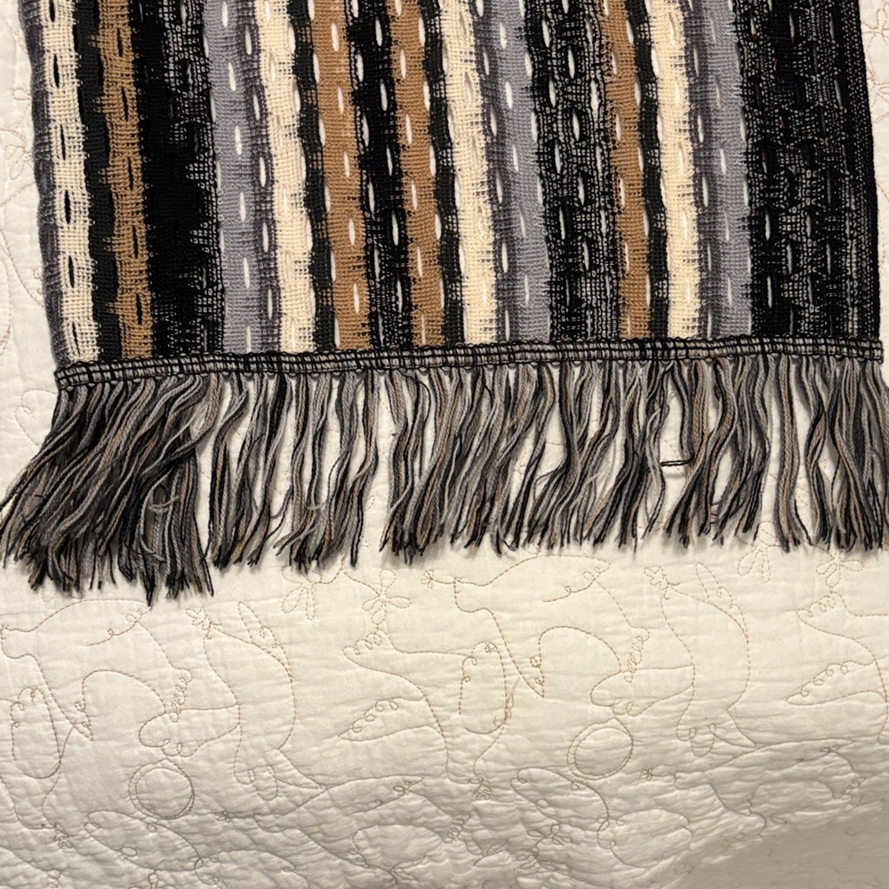 Missoni Black and Gray Striped Scarf - Picture 5 of 5